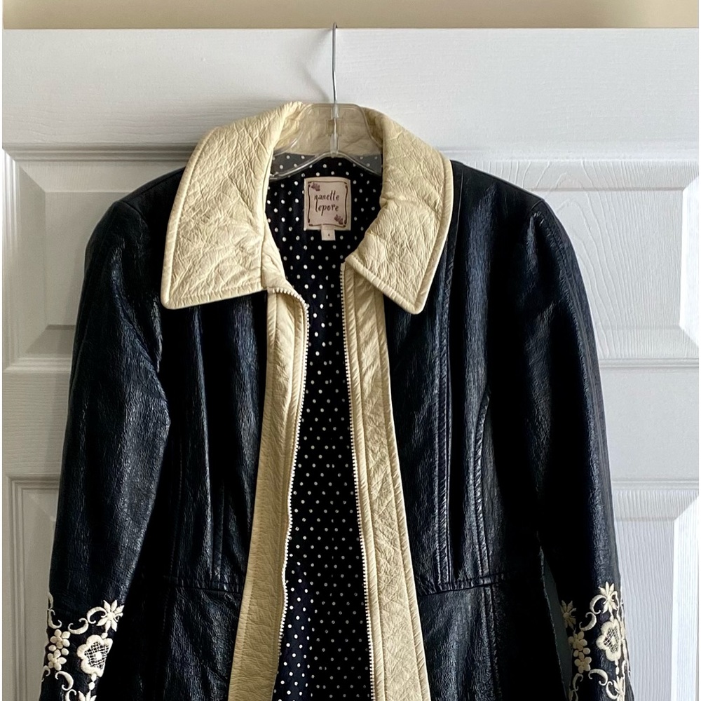 Nanette Lenore patent leather raincoat